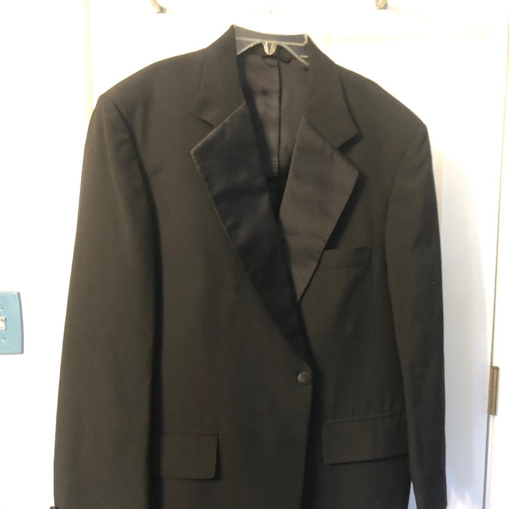 Men's Tuxedo Set 46s 38x30 w/ Vest Black
